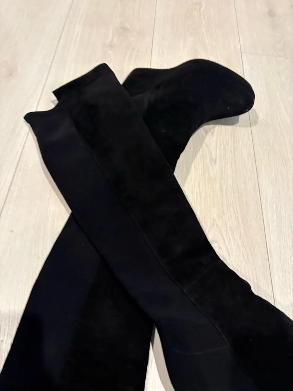Stuart Weitzman Black Over-the-Knee Wedge Boots